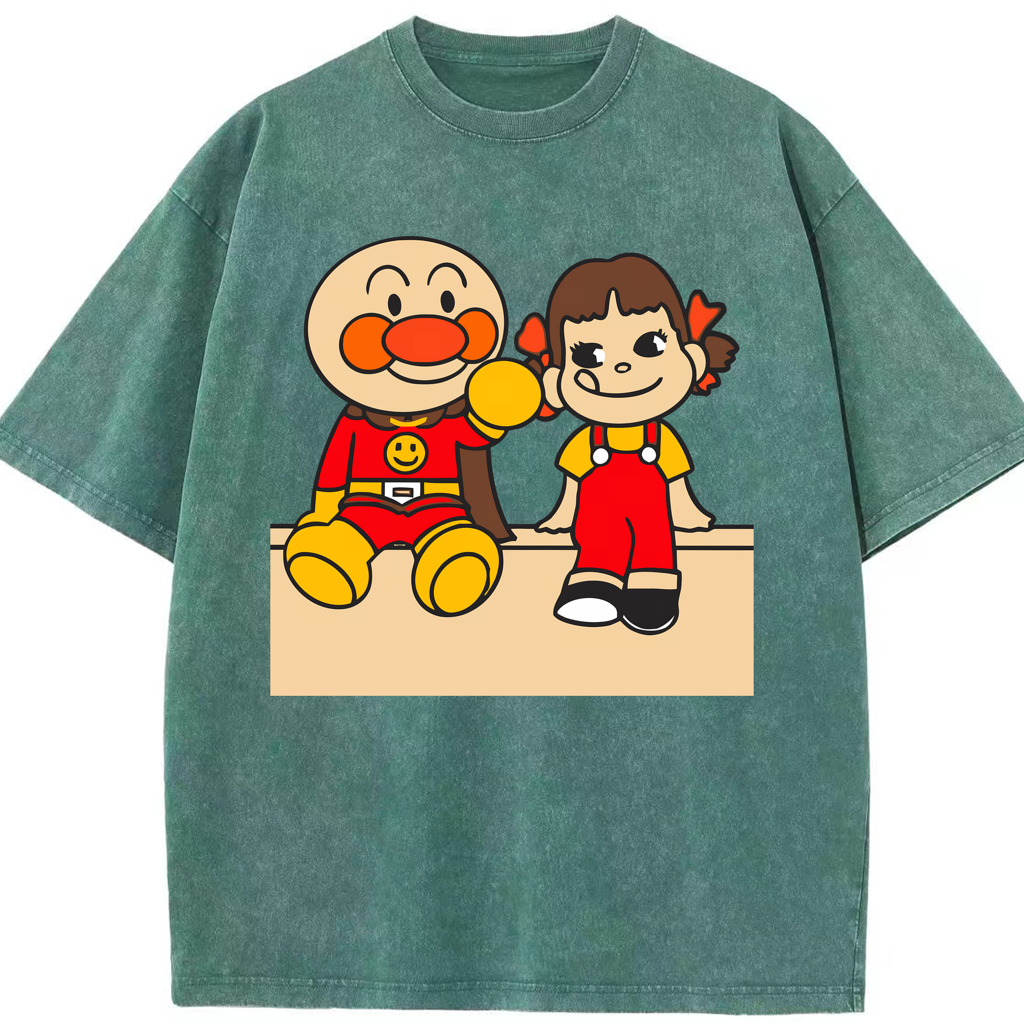 （画像用） アンパンマン Anpanman 綿100% ヴィンテージ風 半袖Tシャツ（フロントプリント）